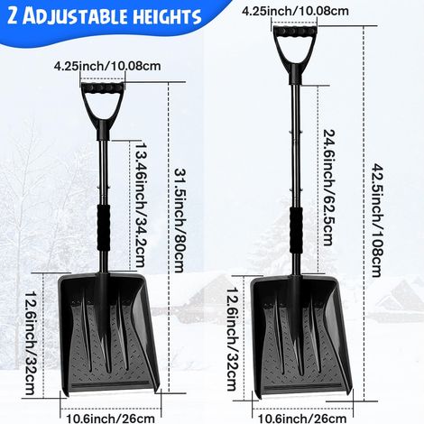 Pala da neve per auto e giardino, manico da 95 cm, perfetta per una rapida rimozione della neve, vialetto - ALTRO (1/4)