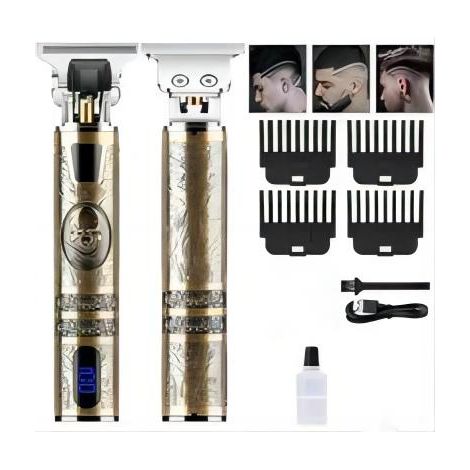 Professional Hair Clipper for Men, Easy Trim Electric Shaver, USB Rechargeable Beard Trimmer, Men's T-Blade Trimmer with 3 Combs and LED Display (1/3)