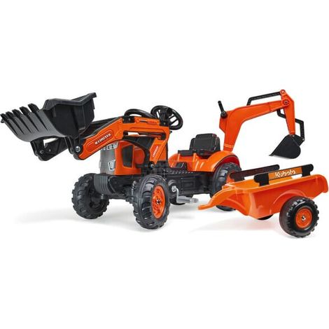 Retroexcavadora Kubota con cargador frontal y remolque FALK F2065N (1/2)