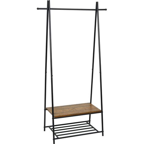 Mondeer Appendiabiti da Terra, Mobile Appendiabiti da Ingresso, Stand Appendiabiti, Attaccapanni da Terra, Ingresso, Soggiorno, Camera da Letto, 64cm x 41cm x 160cm, Marrone (1/5)
