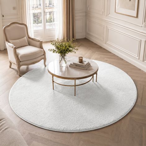 VOUNOT® Alfombra Moderna para Salón ф160cm, Crema