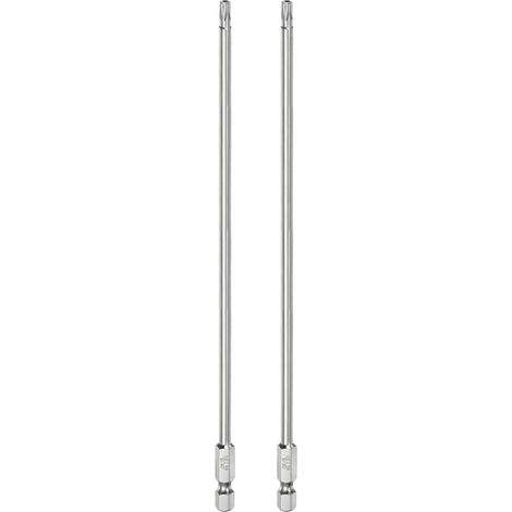 2Pcs T20 Embout Tournevis Torx 1/4" Hex Shank Longueur 8" (200mm) (1/5)