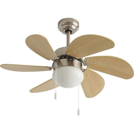 Deckenventilator in Satinnickel mit Beleuchtung Leise 30 dB 3 Geschwindigkeitsstufen Durchmesser 76 cm (1/5)