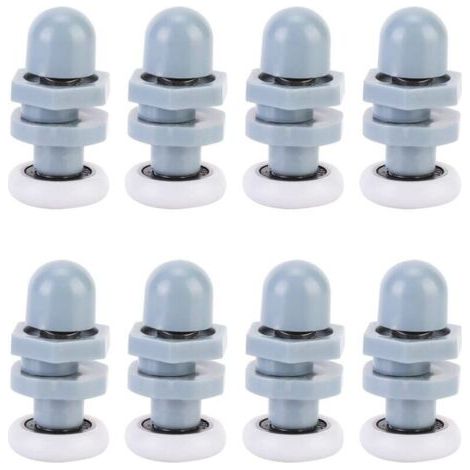 8pcs Coureurs De Porte Douche En Plastique Durable Coulissant Piste Roulement Salle Bains Verre Pour PièCes Rechange(23mm) (1/4)
