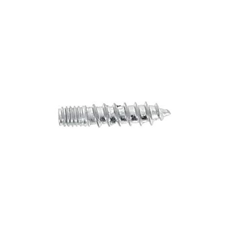 Vis d'assemblage sans tête double filet métaux/bois en acier zingué blanc, diamètre 5 mm, longueur 30 mm, sachet de 25 vis
