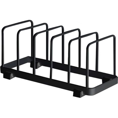 Assiette Organisateur, Égouttoir à Vaisselle, Supports à Assiettes, Organisateur d'Étagère à Assiettes, Rangement de Planche à Découper pour Cuisine Comptoir Placard (Noir, 241010cm) (1/5)