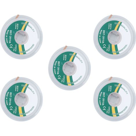 5-teiliges Set Entlötlitze aus Kupferlegierung zum Entfernen von Lötzinnresten (1,5–3,5 mm) (1/5)