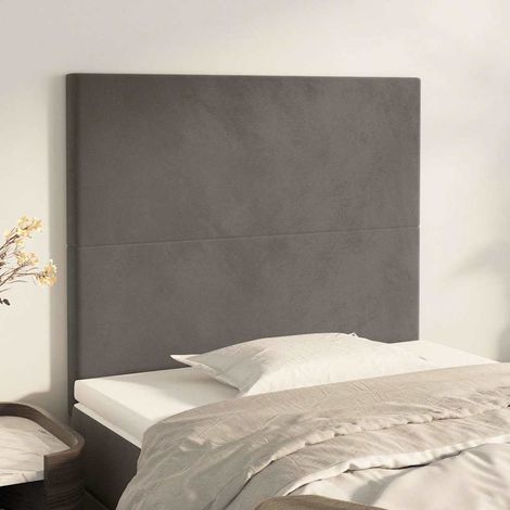 Tête de lit en velours gris foncé 80 x 5 x 118/128 cm, hauteur réglable - PANGIVO (1/5)