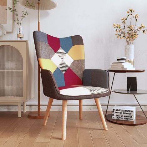 Silla de relajación de tela patchwork vidaXL