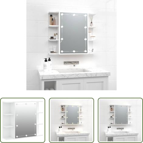 vidaXL LED-Beleuchtung -  Spiegelschrank mit LED Weiß 70x16,5x60 cm