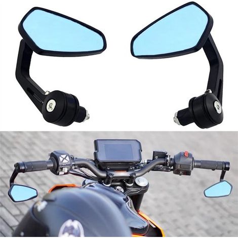 Specchietti per moto e scooter - Set da 2 - Specchietti per manubrio - Specchietti universali per scooter - Accessori per moto e scooter - Nero
