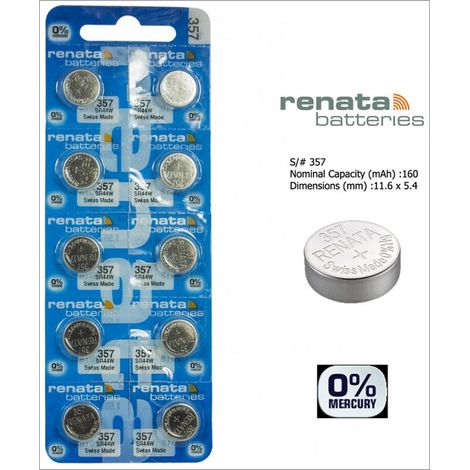 .BLISTER DE 10 RENATA 357 sr44W.
