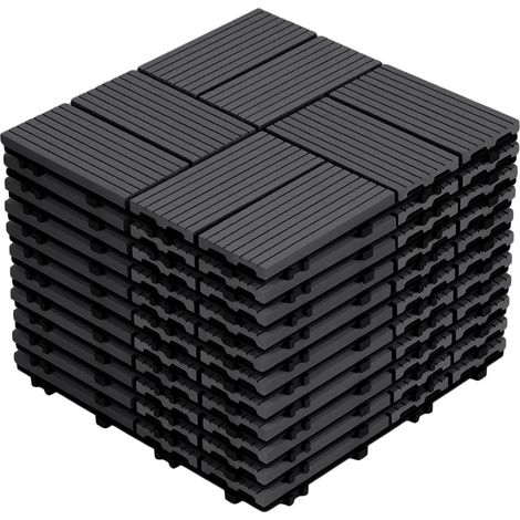 Wolketon WPC Terrassenfliesen 30x30 cm Anthrazit 11 Stück 1 m² Klickfliesen Garten Balkon (1/5)