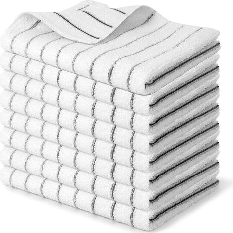 Solvant Lot de 8 Torchon Cuisine Microfibre 65 X 45 cm, Torchons de Cuisine Super Absorbants et Robustes,Torchon Vaisselle (1/5)