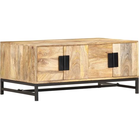 Tavolino da Salotto 90x55x40 cm in Legno Massello di Mango vidaXL (1/5)