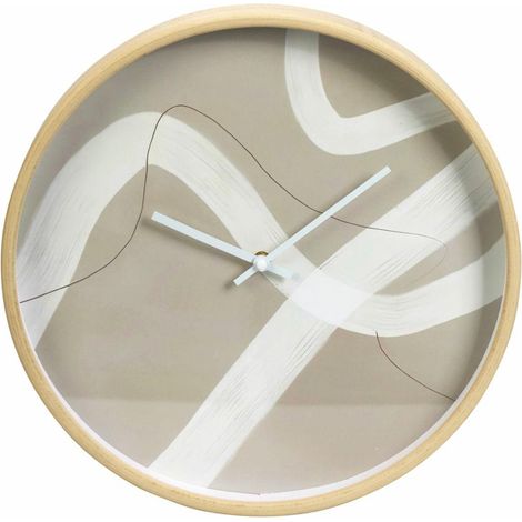 Moderne runde beige Wanduhr 38 cm (1/3)