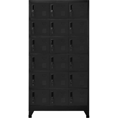 Maison Exclusive - Taquilla de acero negro 90x40x180 cm (1/5)