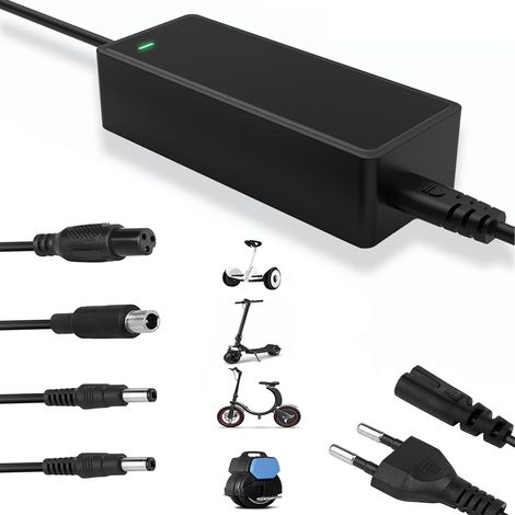 Chargeur Trotinette Electriqu, 42V 2A Universel Chargeur 36V Batterie de Trottinette avec 4 Connecteurs pour M365,E-Scooter,Hoverboard,Scooter Electrique (1/5)