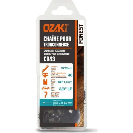 Kettensäge Ryobi cd43 Teilung 3/8lp Stärke 0.043