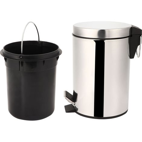3-Liter-Edelstahl-Abfalleimer für den Innenbereich mit Fußpedal – Kompaktes Fassungsvermögen 16,8 x 25,3 cm – 100 % neu (1/5)