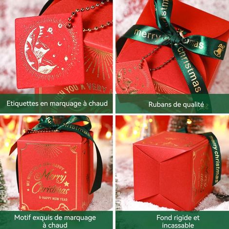Emballage de noël 3 styles 9 pièces - Aueq - au total coffret cadeau apple box série noël livré avec des rubans et des étiquettes (1/3)