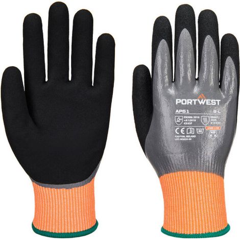 Guante de nitrilo Aqua Cut F15 PORTWEST AP51 XXL Gris/Negro