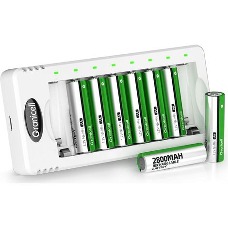 Kit de 8 Piles AA Rechargeables NiMH (1/5)