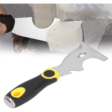 Couteau à mastic en acier inoxydable épais, grattoir multifonctionnel, couteau à mastic, plâtrier, grattoir à peinture, outil de nettoyage et de jointoiement, 7,5 cm. (1/5)