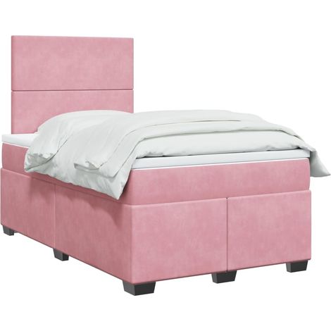 Boxspringbett mit Matratze Rosa 120x200 cm Samt