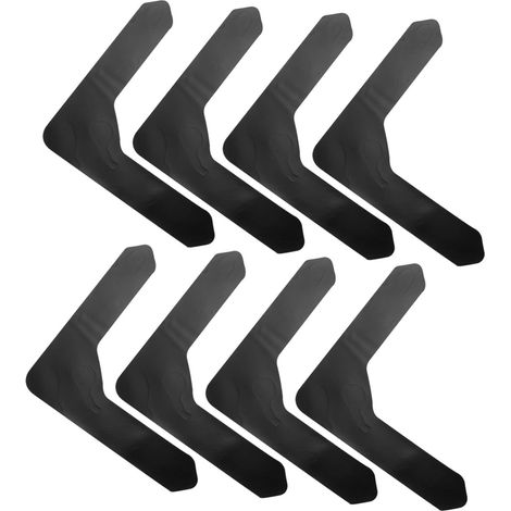 Lot huit autocollant antidérapant tapis forme l réutilisable noir dimension 12 sur 3 sur 12 sur 3 centimetres pour sol carrelage tapis (1/5)