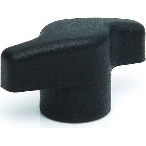 Bouton Papillon M6 - Rencol - Aile Poignée - Caoutchouc - Laiton - Noir