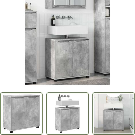 Waschbecken Schrank - Badezimmerwaschbecken-Schrank Beton Grau 60 x 30 x 60 cm (1/5)