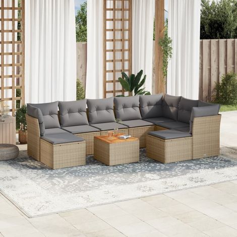 VidaXL - Salon de jardin en bois - massif douglas - 9 places - terrasse (1/3)