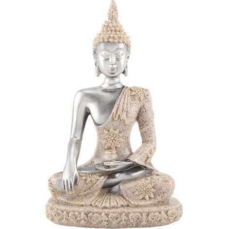 Eosnow Meditations-Buddha-Statue, handgeschnitzte Figur für Heimdekoration, Tischdekoration (1)