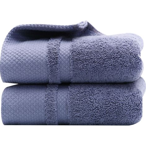2 serviettes mains coton, 33,8 x 75 cm, ultra-absorbantes, douces, lavables en machine (1/5)