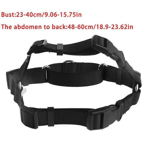 Collier chien tactique réglable harnais entraînement avec anneau métallique D, noir taille S. (1/4)