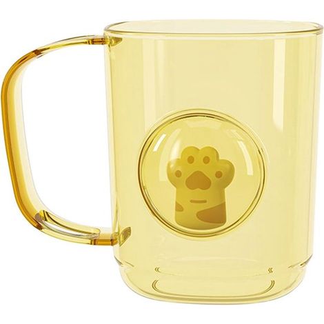 Bicchiere - Porta spazzolino - Bicchiere per collutorio - Porta spazzolino - Bicchiere in plastica infrangibile - Bicchieri per collutorio - Bicchieri per risciacquo - Giallo (1/5)