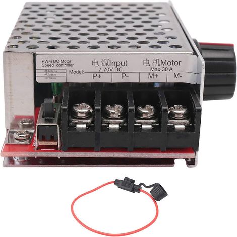 7-70V 30A PWM DC moteur vitesse contrôleur interrupteur commande 12V 24V 36V 48V avec 30 Amp Fuse (1/5)