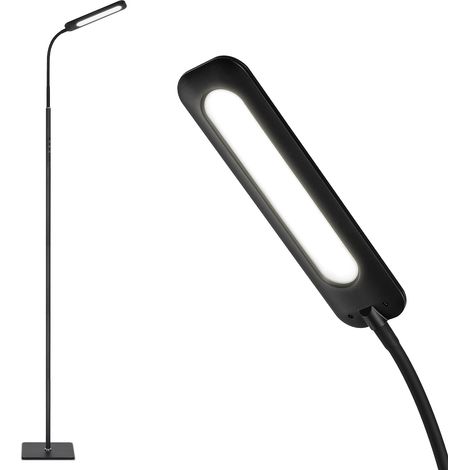 Lampadaire LED Dimmable 3 Températures de Couleur Gooseneck Ajustable Lampe Moderne Noire pour Salon et Bureau 14W (1/5)