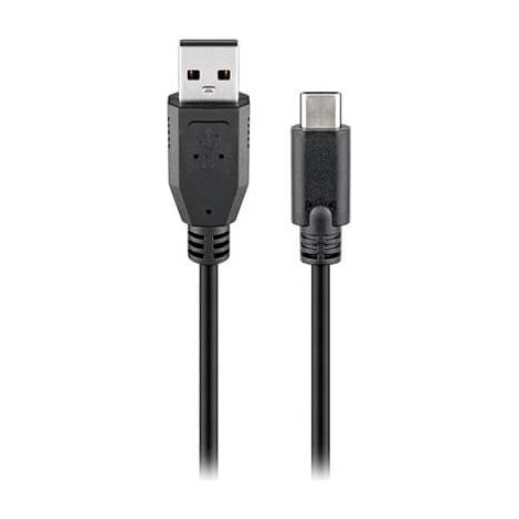 Cavo USB 2.0 (da USB-C™ a USB A), nero, Adatto ai dispositivi con connessione USB-C™. Lunghezza del Cavo 1 m