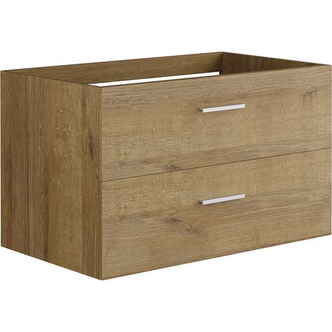 Mobile sotto lavabo sospeso Naturale chiaro 80 cm - KAYLA (1/2)