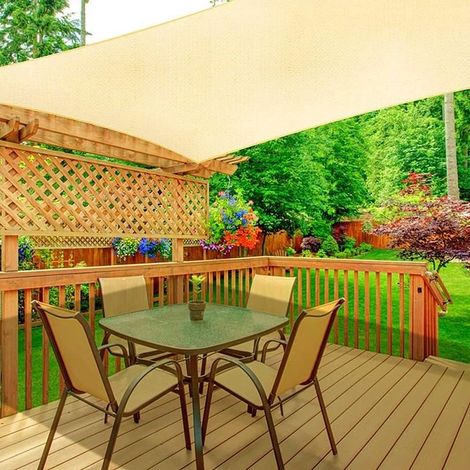 Sonnensegel, Gartensonnensegel, Terrassensonnensegel, Solargewebesegel, 90 % UV-beständig, atmungsaktiv, für Terrasse/Garten (2 x 3 m) (1/5)