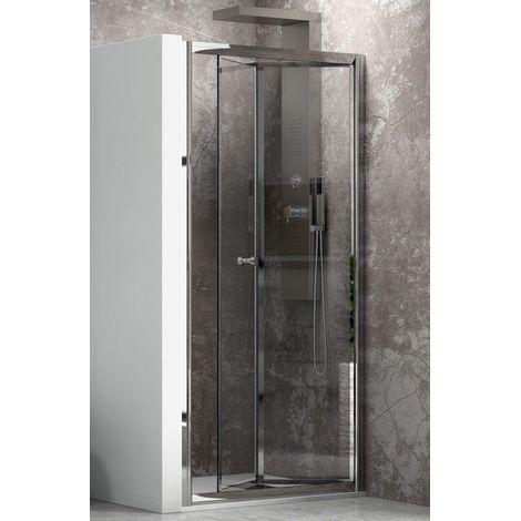 Porta doccia 75cm apertura a libro vetro trasparente K045 kamalu