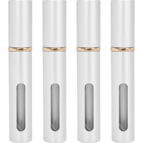 Flacon à parfum rechargeable en verre 10ml x 4 pièces argent - vaporisateur vide portable pour extérieur (1/5)