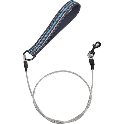 laisse Pour Chien Rsistant La Mastication Avec Poigne Rembourre, Laisse De Chien En Mtal Corde De Cble En Acier Inoxydable Pour Chien Pour Petits (1/5)