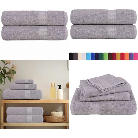 vidaXL Duschtücher 2 Stk. Grau 70x140 cm 360 g/m² 100% Baumwolle (1/5)