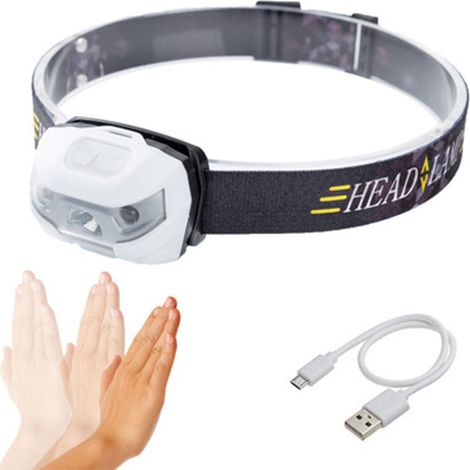 Lampe frontale LED rechargeable, ultra-lumineuse, 3 modes, étanche IPX4, réglable et confortable pour adultes et enfants (1/5)