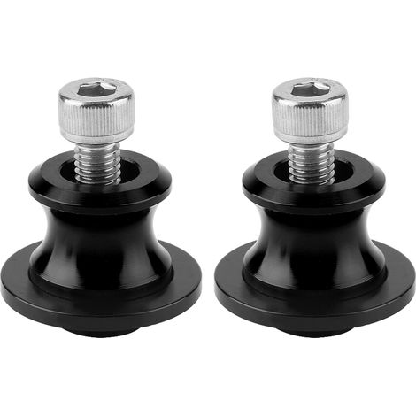 Set bestehend aus 2 CNC-gefrästen 8-mm-Hinterrad-Motorradständern, schwarzen Schwenkspulen, Fußrastenhalterungen, Motorradständer-Spulen, robustem Zubehör. (1/5)