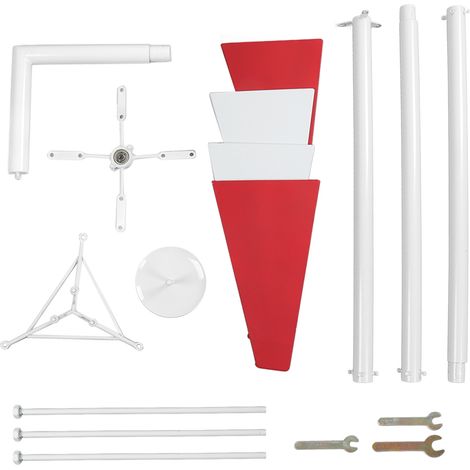 Moulin à vent de jardin rouge et blanc, girouette résistant aux intempéries imperméable, rotation fluide à 360° (1/5)