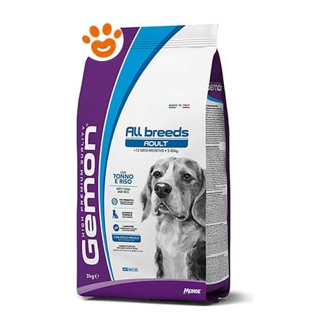 Monge Gemon Dog All Breed Adult Tonno e Riso - Sacco 3 Kg - Cibo Secco Cani